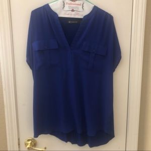 Blue short sleeve blouse
